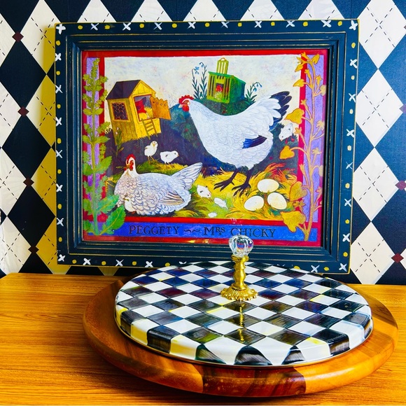 Folk Art British by Anna Pugh “Peggety and Mrs Chicky” Large Scale 23” Framed - Picture 7 of 17